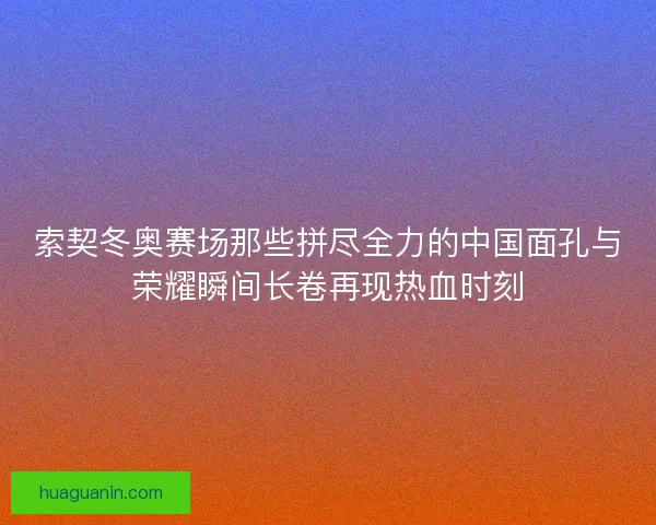 索契冬奥赛场那些拼尽全力的中国面孔与荣耀瞬间长卷再现热血时刻